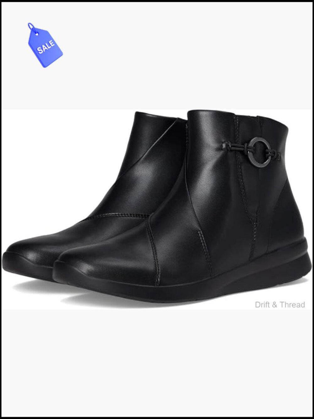 Women's Ankle Booties Leather Slip On Comfortable Low Heel Boots